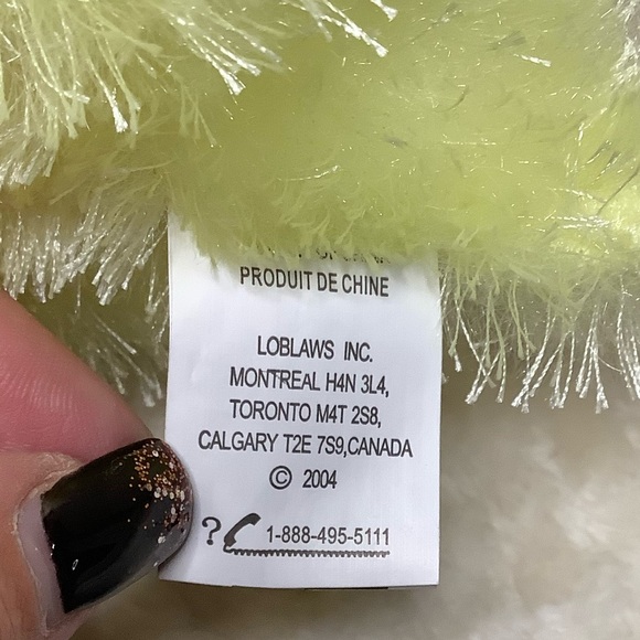 Vintage Loblaws 2004 Plush Yellow Green Bunny Rabbit Stuffed Animal Toy w Tags - Picture 10 of 13